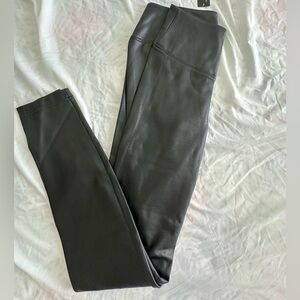 White House Black Market NWT Vegan Black Coated Runway Leggings.